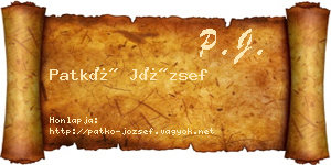 Patkó József névjegykártya