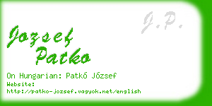 jozsef patko business card