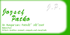 jozsef patko business card